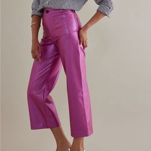Anthropologie Maeve The Colette Cropped Wide-Leg
Faux Leather Trousers